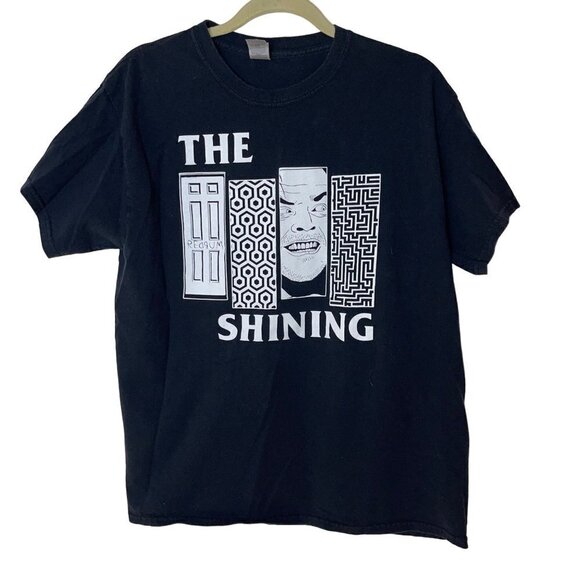 Gildan The Shining Mens T Shirt Black Size Large Vintage White Jack Nicholson - Picture 6 of 8